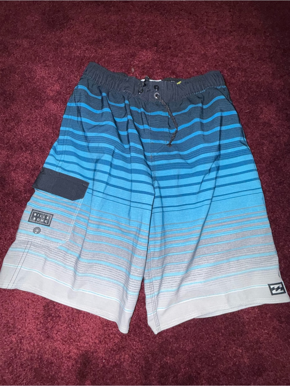 Billabong youth boys board shorts blue pocket mesh lining